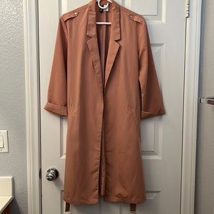 Light Pink H&M Trench Coat with Belt